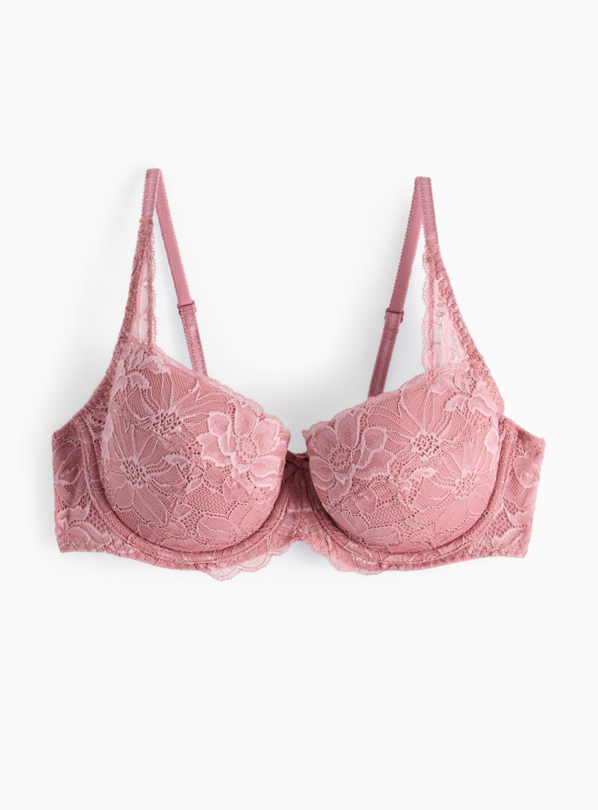  Blush Pink Floral Lace Padded Bra 40DD