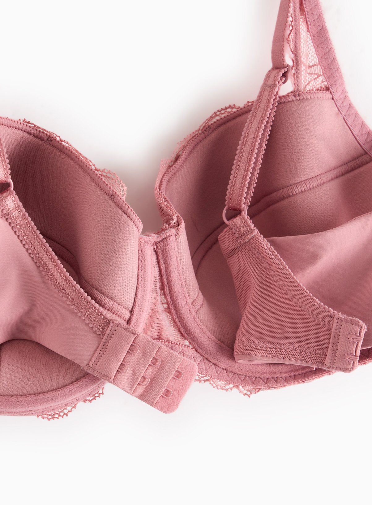  Blush Pink Floral Lace Padded Bra 40DD