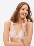  Pink Floral Lace Underwired Bra 38E
