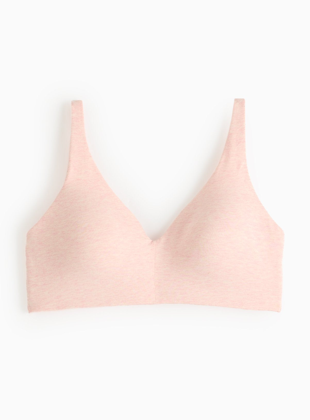  Cottonform™Pink Ribbed Plunge Bra 34A