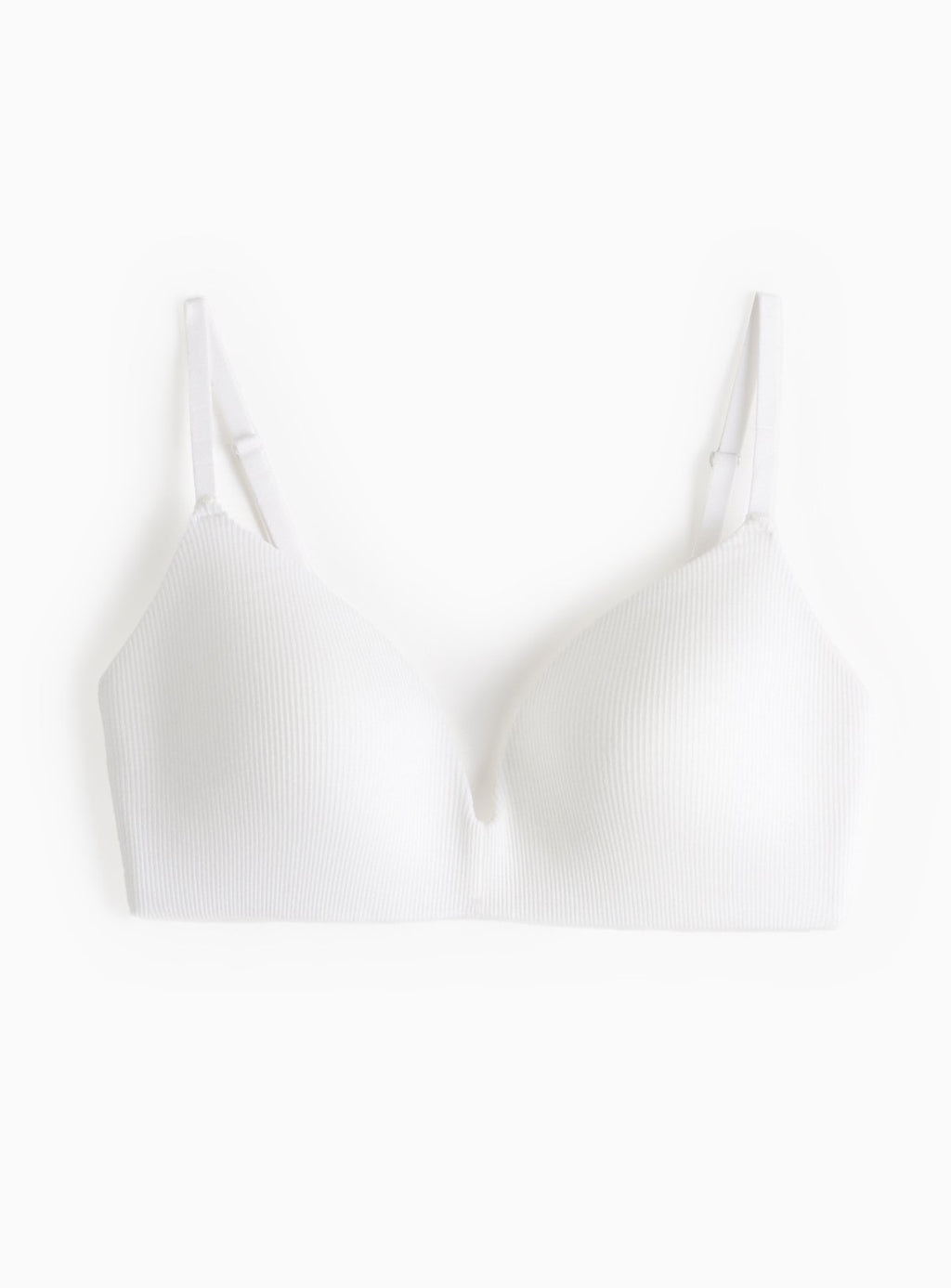  Cottonform™ White Ribbed Bralette 34E