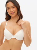  Ivory Lace Trim Underwired T-Shirt Bra 40E