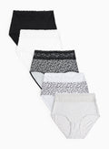  Mono Floral Comfort Lace Full Knickers 5 Pack 14