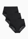  Black Lace Full Knickers 3 Pack 16