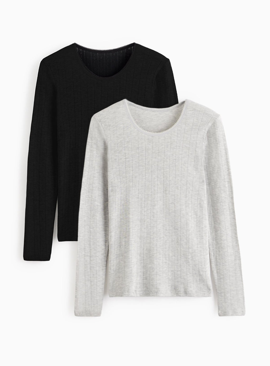 Maximum Warmth Pointelle Long Sleeve Thermal Tops 2 Pack XL