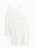  Cream Pointelle Thermal Cami Top 2 Pack XL