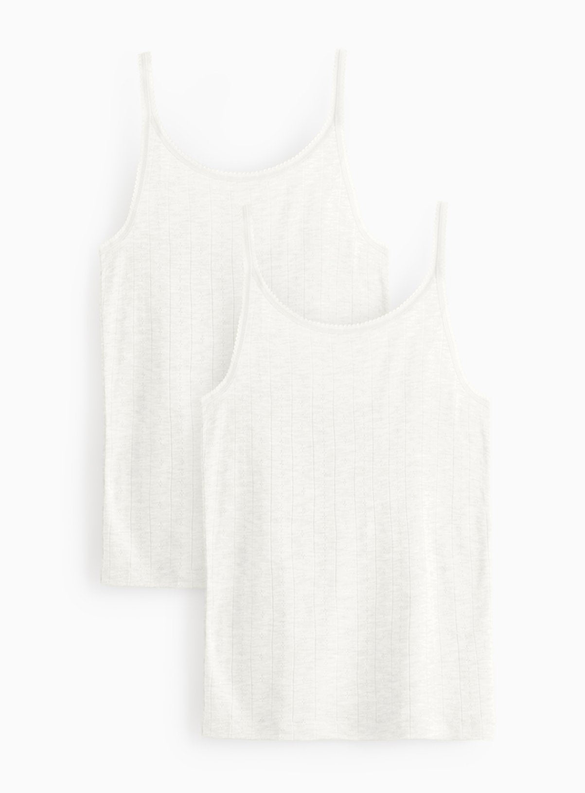  Cream Pointelle Thermal Cami Top 2 Pack XL