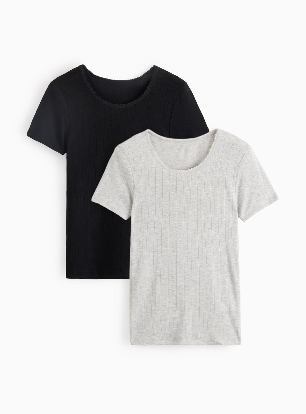  Maximum Warmth Pointelle Thermal Tops 2 Pack L