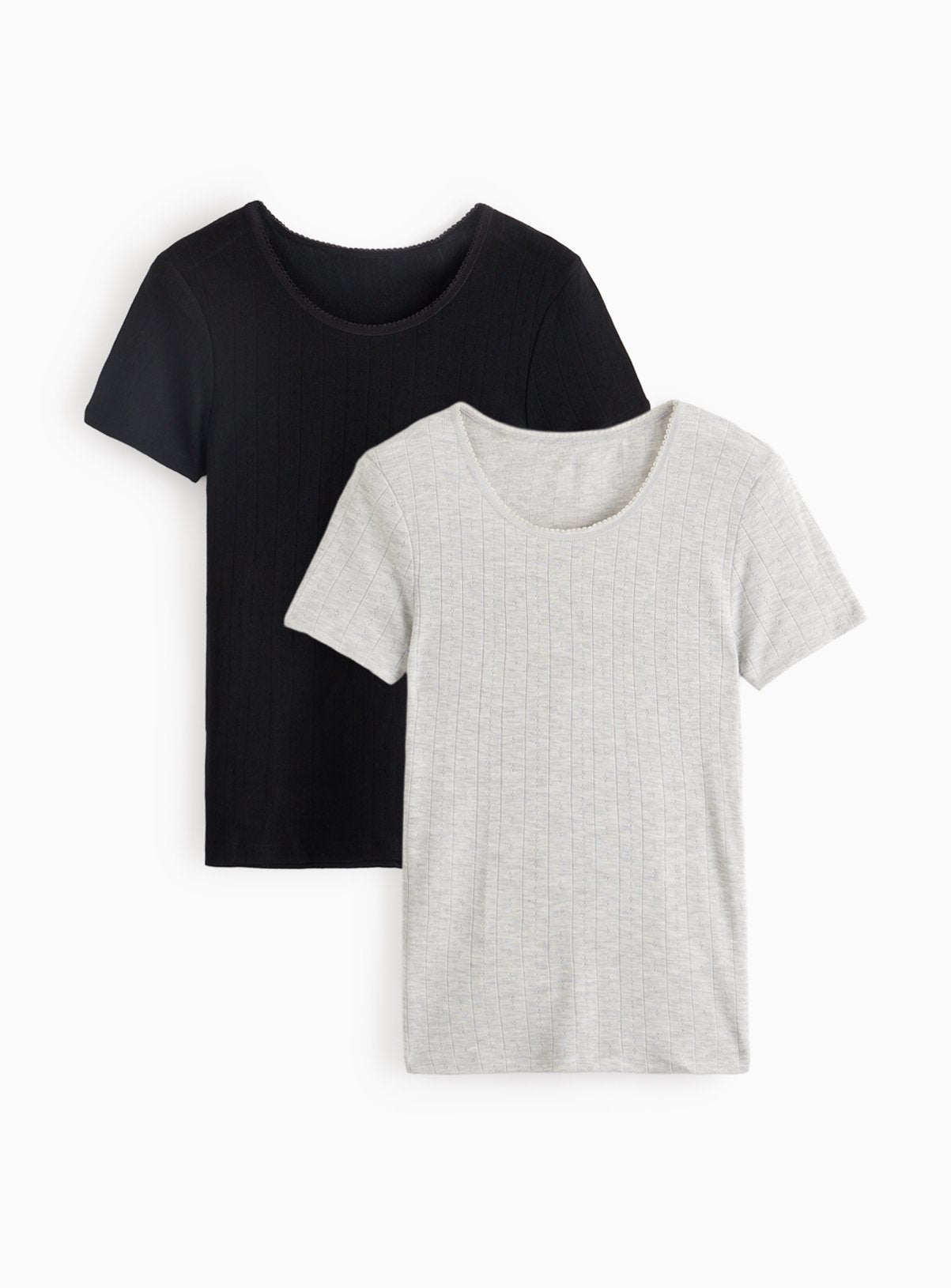  Maximum Warmth Pointelle Thermal Tops 2 Pack L
