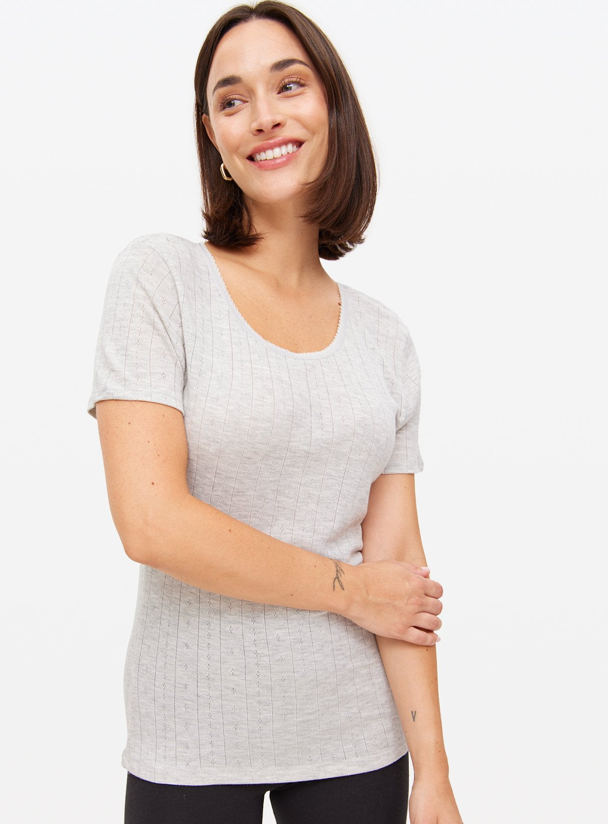  Maximum Warmth Pointelle Thermal Tops 2 Pack L