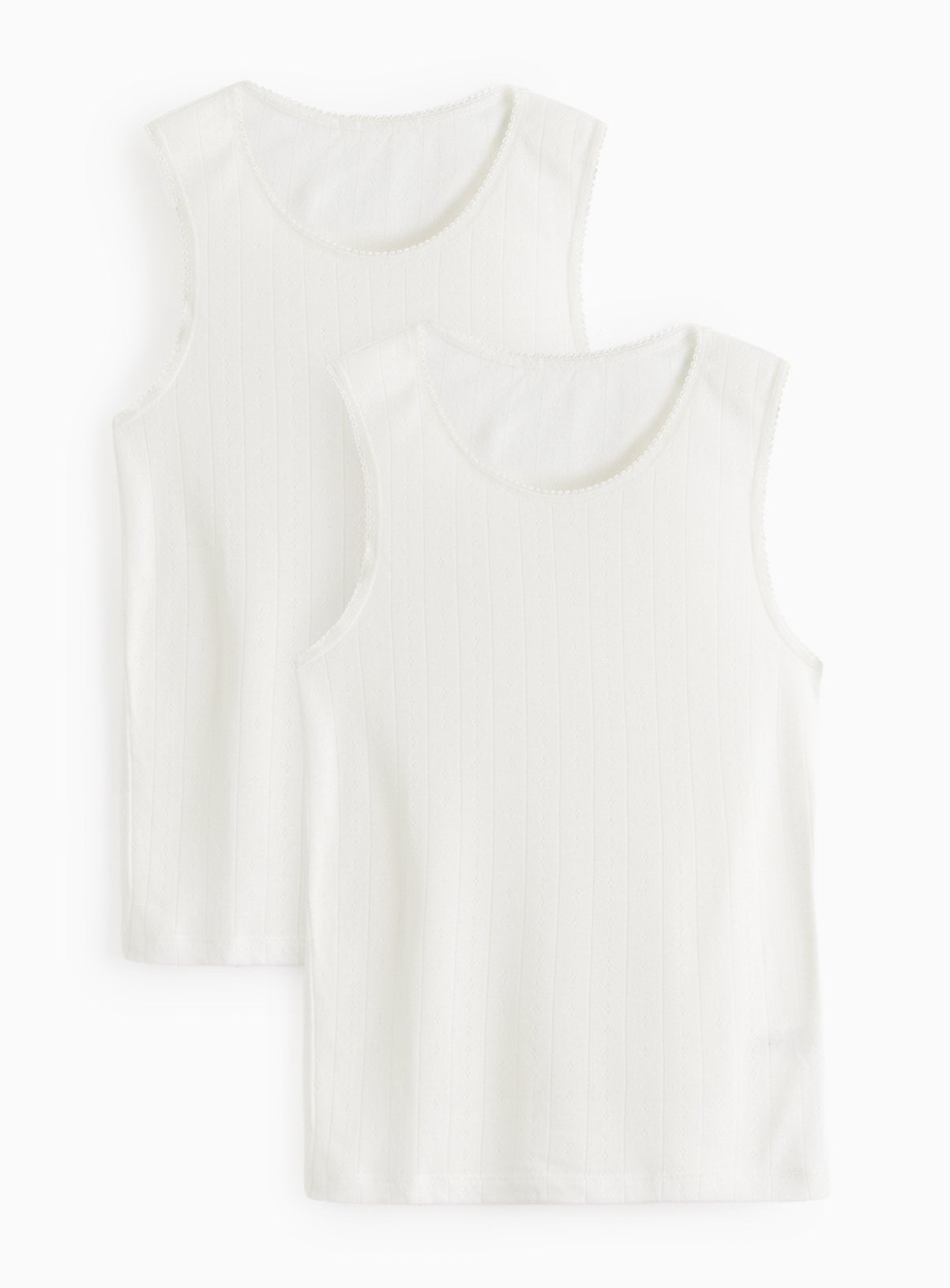  Cream Thermal Pointelle Built In Vests 2 Pack L