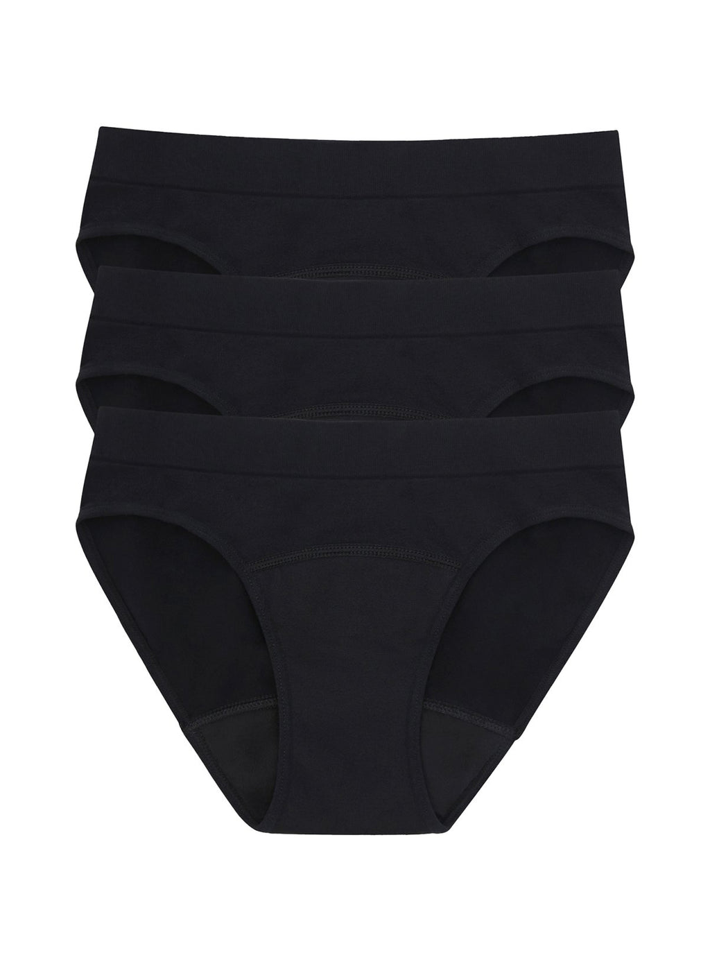  LOVE LUNA Ladies 3 Pair Pack Period Seamfree Bikini Brief 8-10