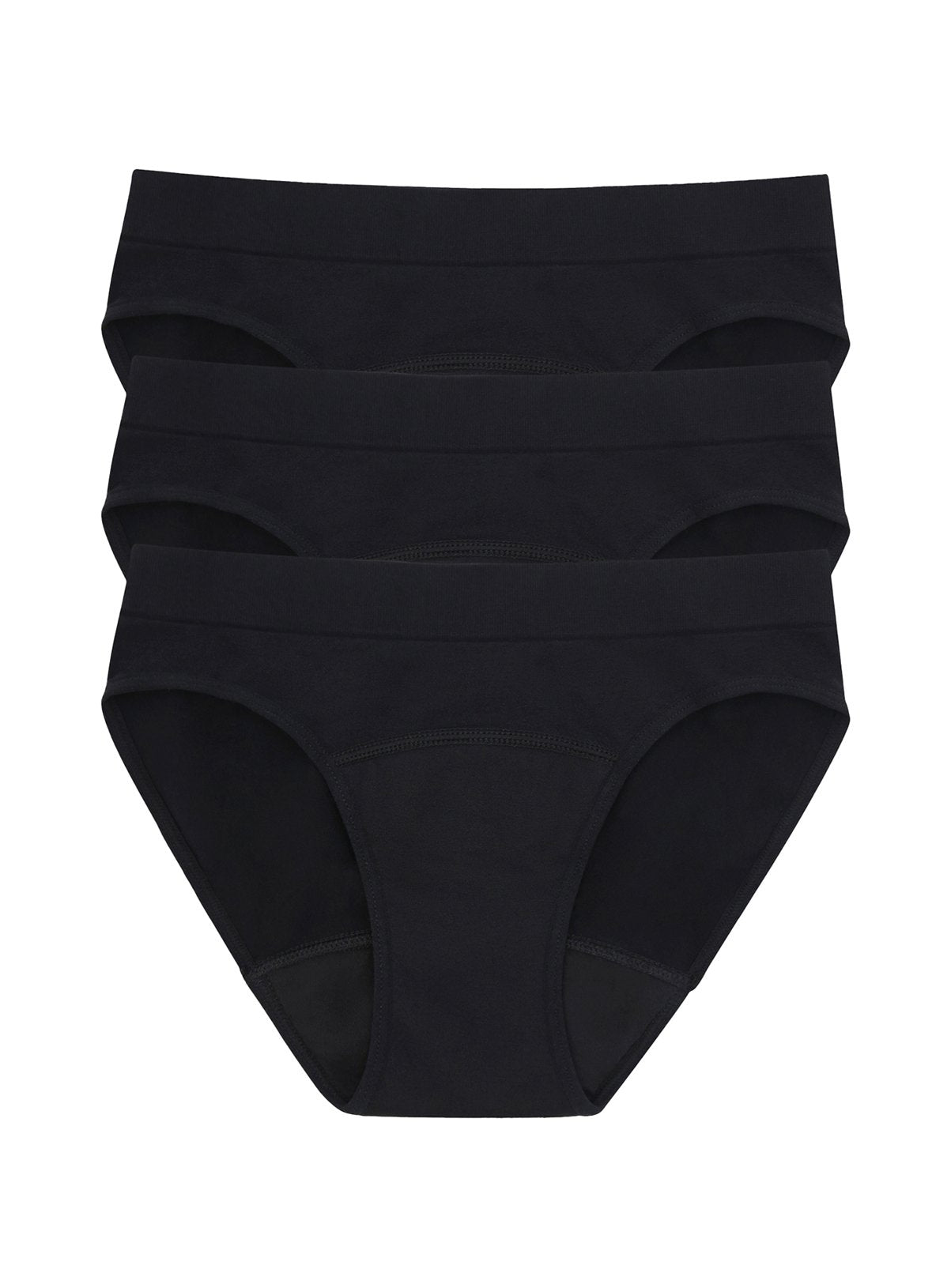  LOVE LUNA Ladies 3 Pair Pack Period Seamfree Bikini Brief 8-10